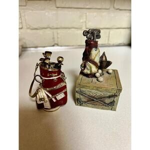 Golf BAG and Clubs Trinket Box Things Remembered and Bonus Second Box